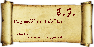 Bagaméri Fáta névjegykártya